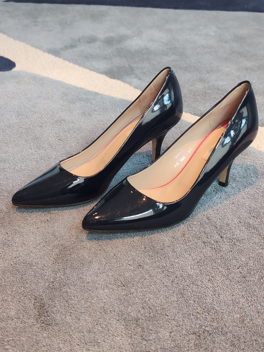 Boden Patent Pointed-Toe Navy Pumps
